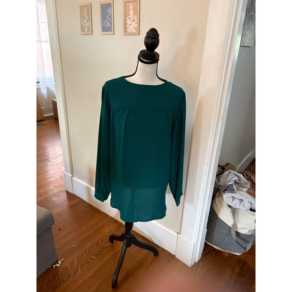 LOFT Emerald Green Long Sleeve Blouse – Size Medium